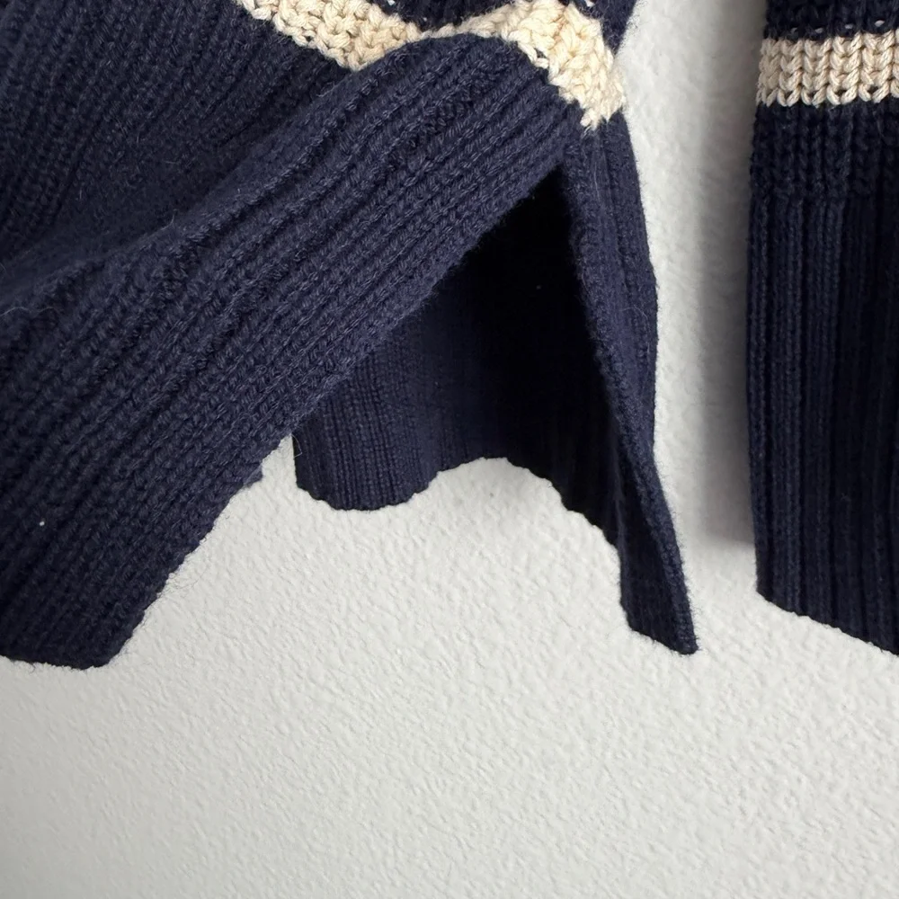 Striped Navy and Cream Girl's Sweater